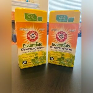 Set of 2 Arm & Hammer Essentials Citrus Disinfecting Wipes 80 ct Each